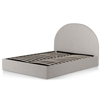 Antonia Fabric Queen Bed - Pearl Grey with Storage