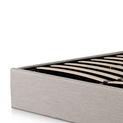 Antonia Fabric Queen Bed - Pearl Grey with Storage