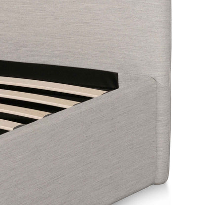 Antonia Fabric Queen Bed - Pearl Grey with Storage