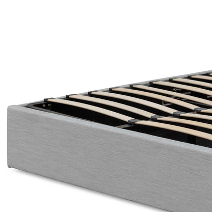 Antonia Fabric King Bed - Pearl Grey with Storage