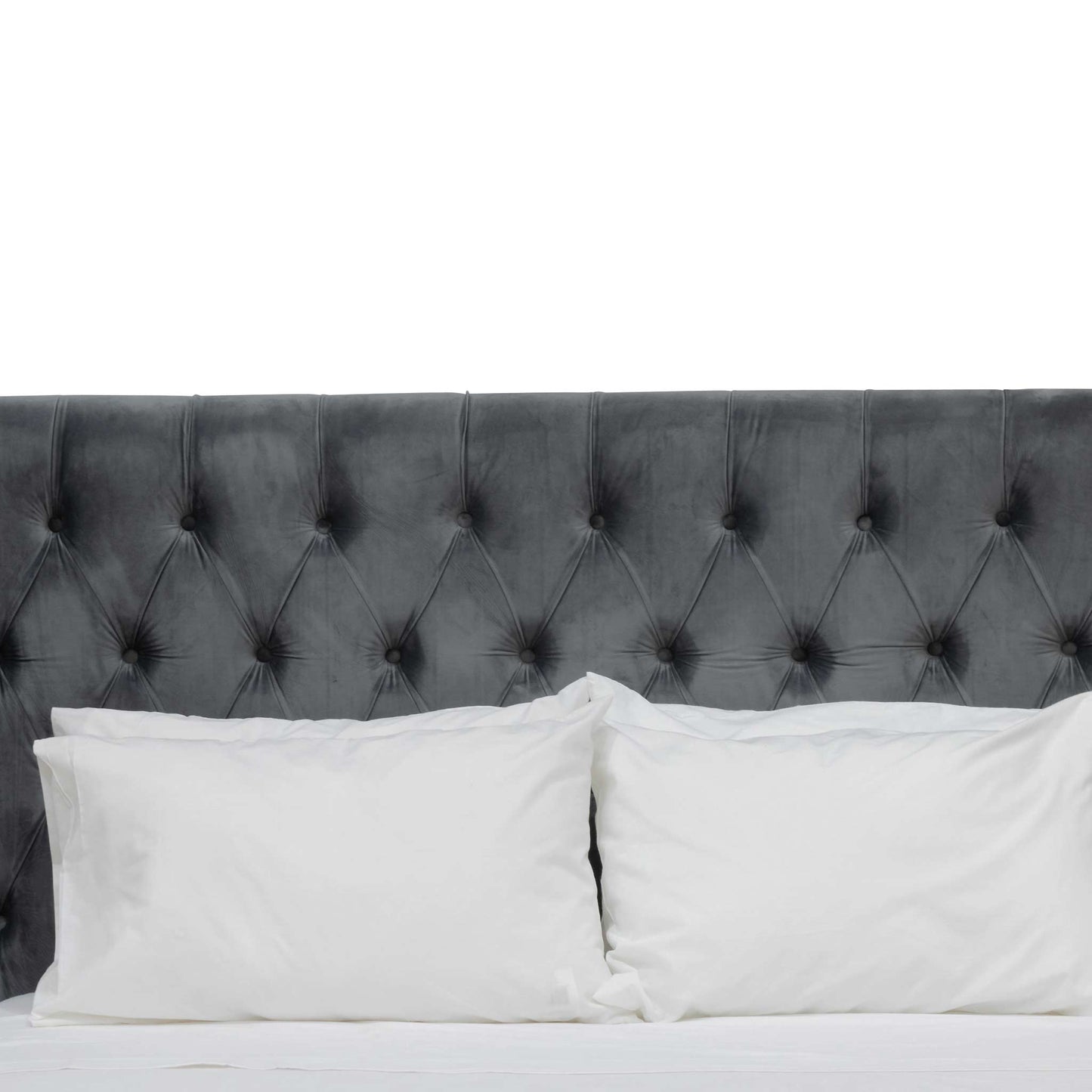 Carolina King Bed Frame - Charcoal Velvet