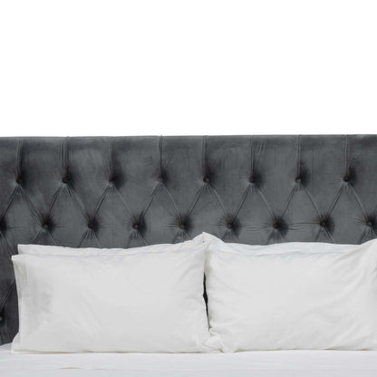 Carolina Queen Bed Frame - Charcoal Velvet - Last One