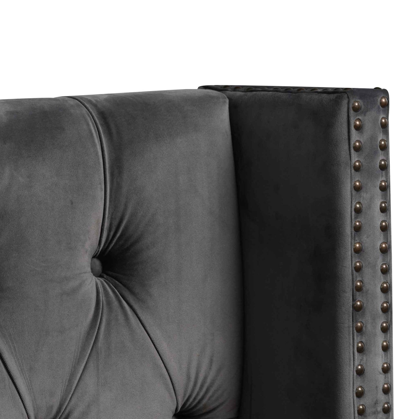 Carolina Queen Bed Frame - Charcoal Velvet - Last One