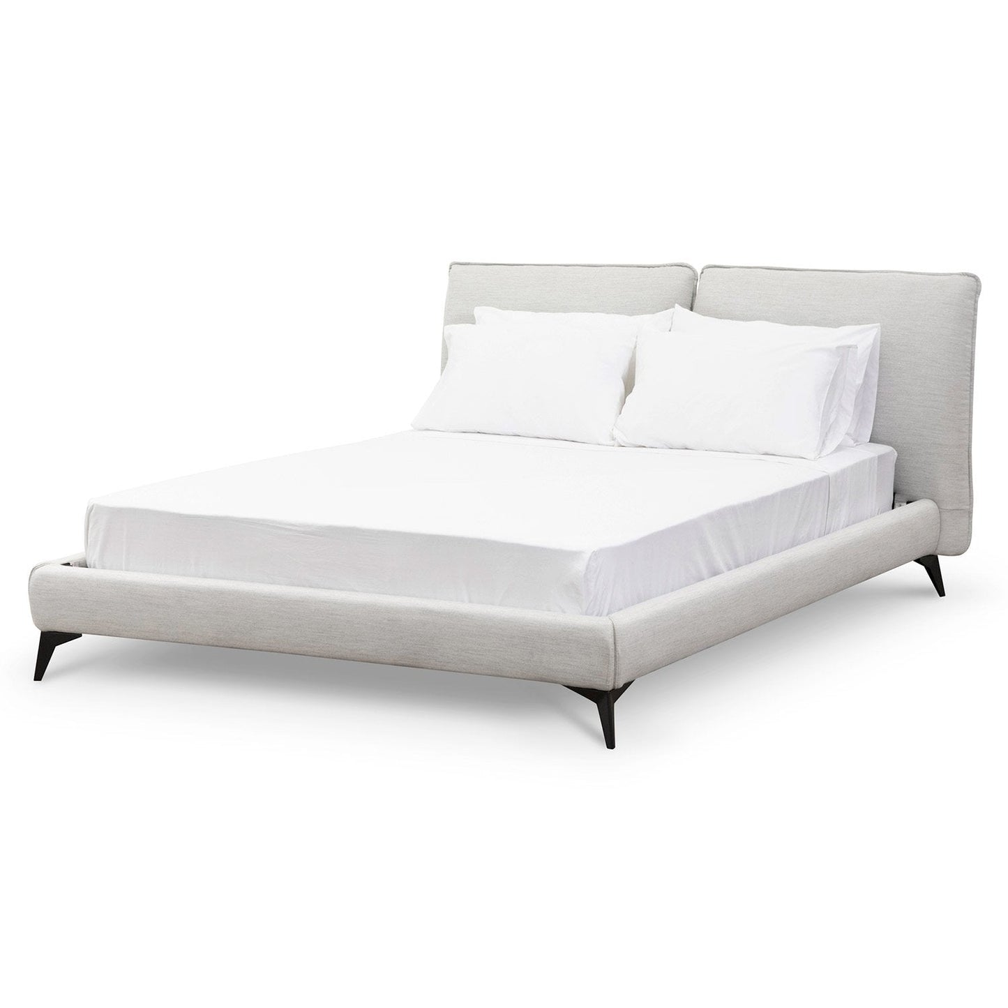 Celeste Fabric King Bed - Pearl Grey