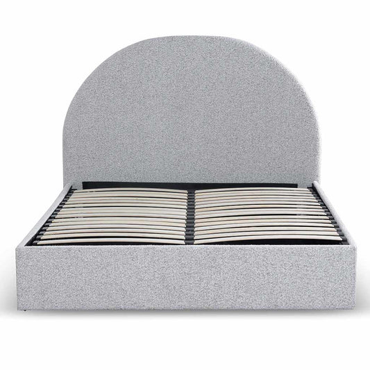 Antonia King Bed Frame - Cloudy Pepper Boucle with Storage