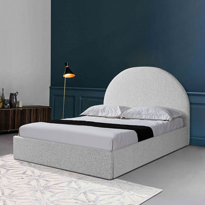 Antonia Queen Bed Frame - Cloudy Pepper Boucle with Storage