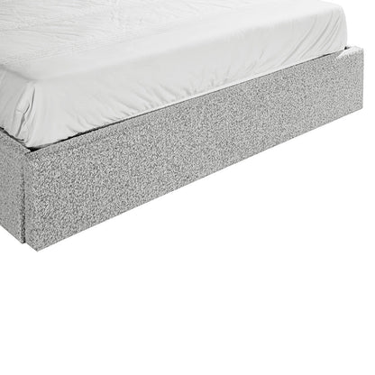 Antonia Queen Bed Frame - Cloudy Pepper Boucle with Storage