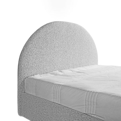 Antonia Queen Bed Frame - Cloudy Pepper Boucle with Storage