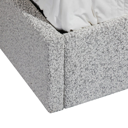 Antonia Queen Bed Frame - Cloudy Pepper Boucle with Storage