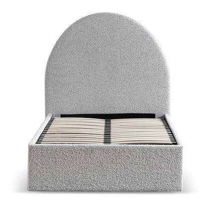 Antonia Single Bed Frame - Cloudy Pepper Boucle with Storage