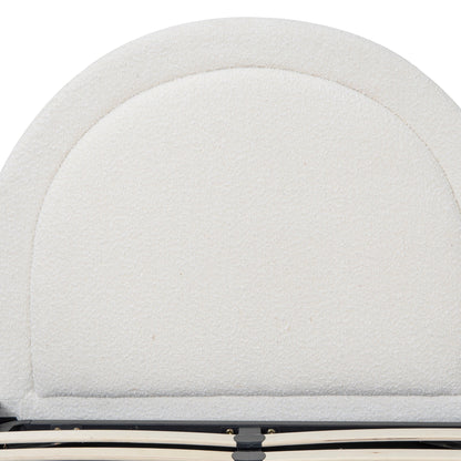 Antoni Single Sized Bed Frame - Antique White Boucle with Storage