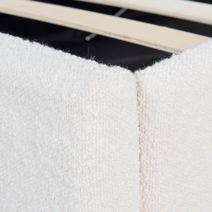 Antoni Single Sized Bed Frame - Antique White Boucle with Storage