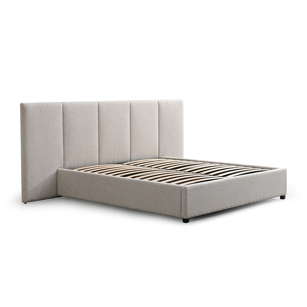 Amado King Bed Frame - Clay Grey with Storage