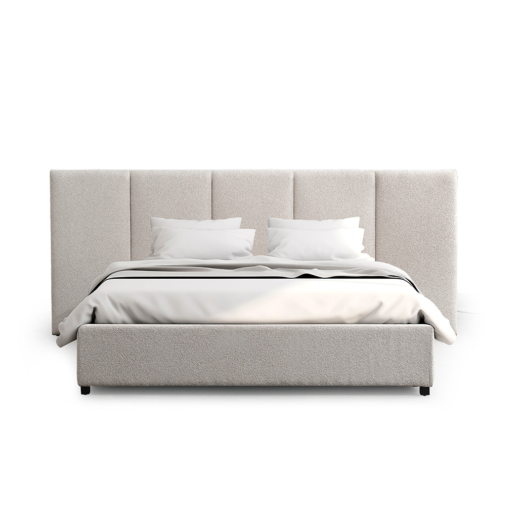 Amado Queen Bed Frame - Clay Grey with Storage