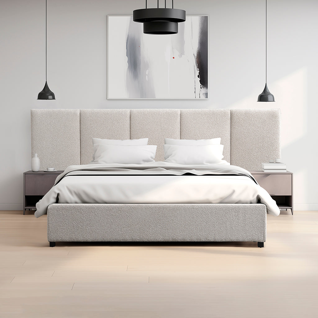 Amado Queen Bed Frame - Clay Grey with Storage