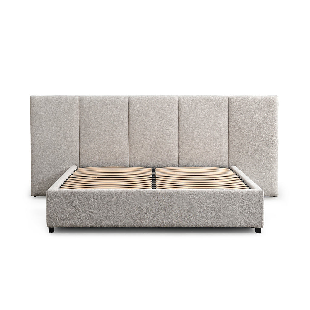 Amado Queen Bed Frame - Clay Grey with Storage