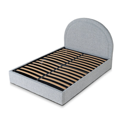 Antoni Queen Bed Frame - Cloudy Pepper Boucle with Storage
