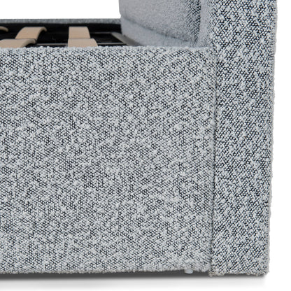 Antoni Queen Bed Frame - Cloudy Pepper Boucle with Storage