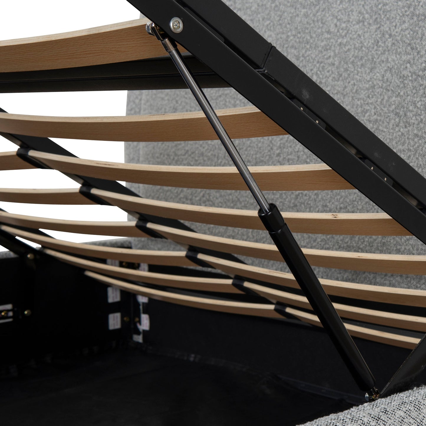 Antoni Queen Bed Frame - Cloudy Pepper Boucle with Storage