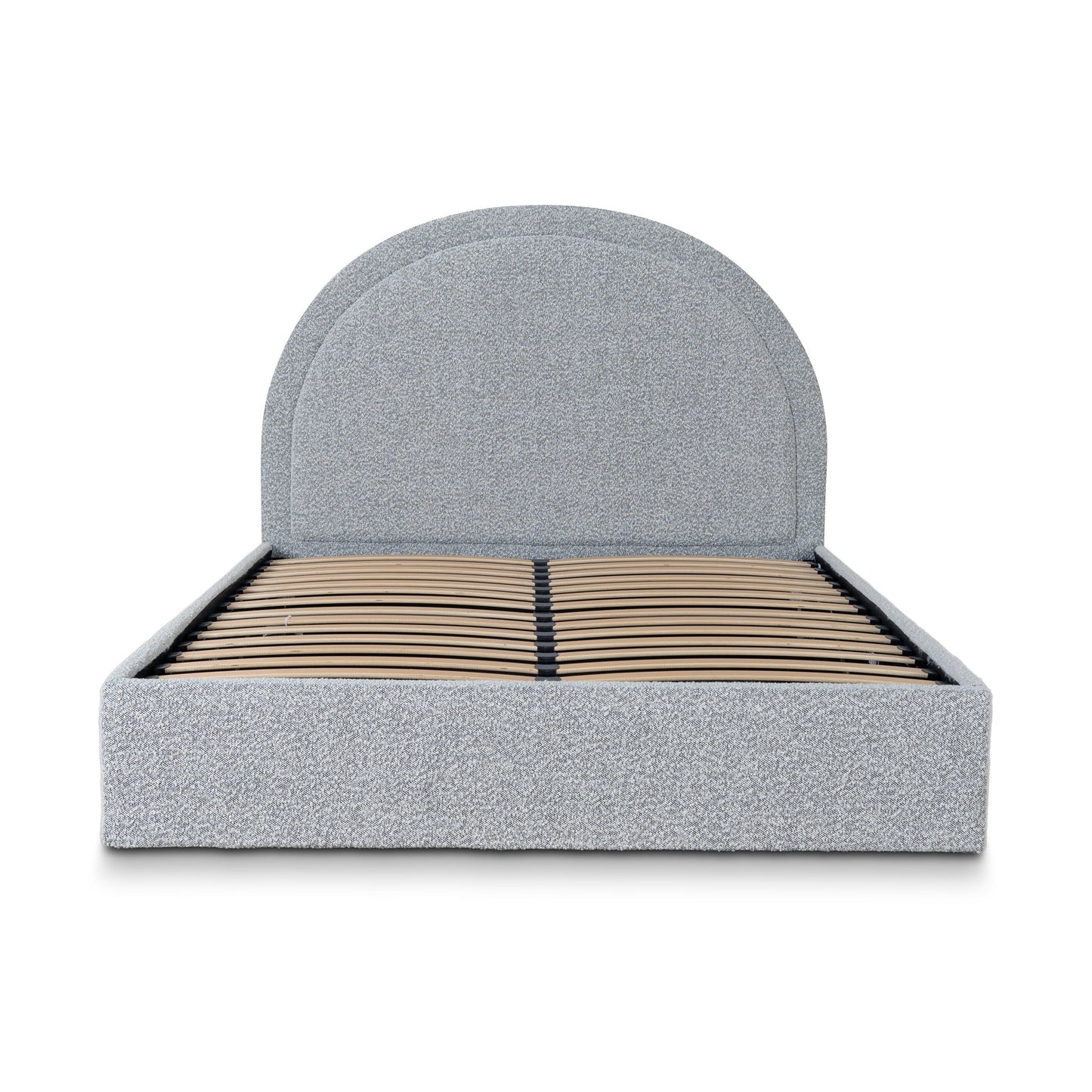 Antoni Queen Bed Frame - Cloudy Pepper Boucle with Storage