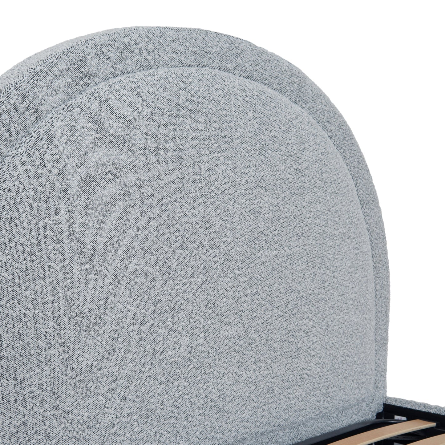 Antoni Queen Bed Frame - Cloudy Pepper Boucle with Storage