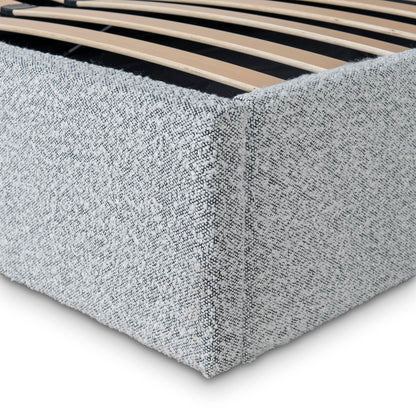 Antoni Queen Bed Frame - Cloudy Pepper Boucle with Storage