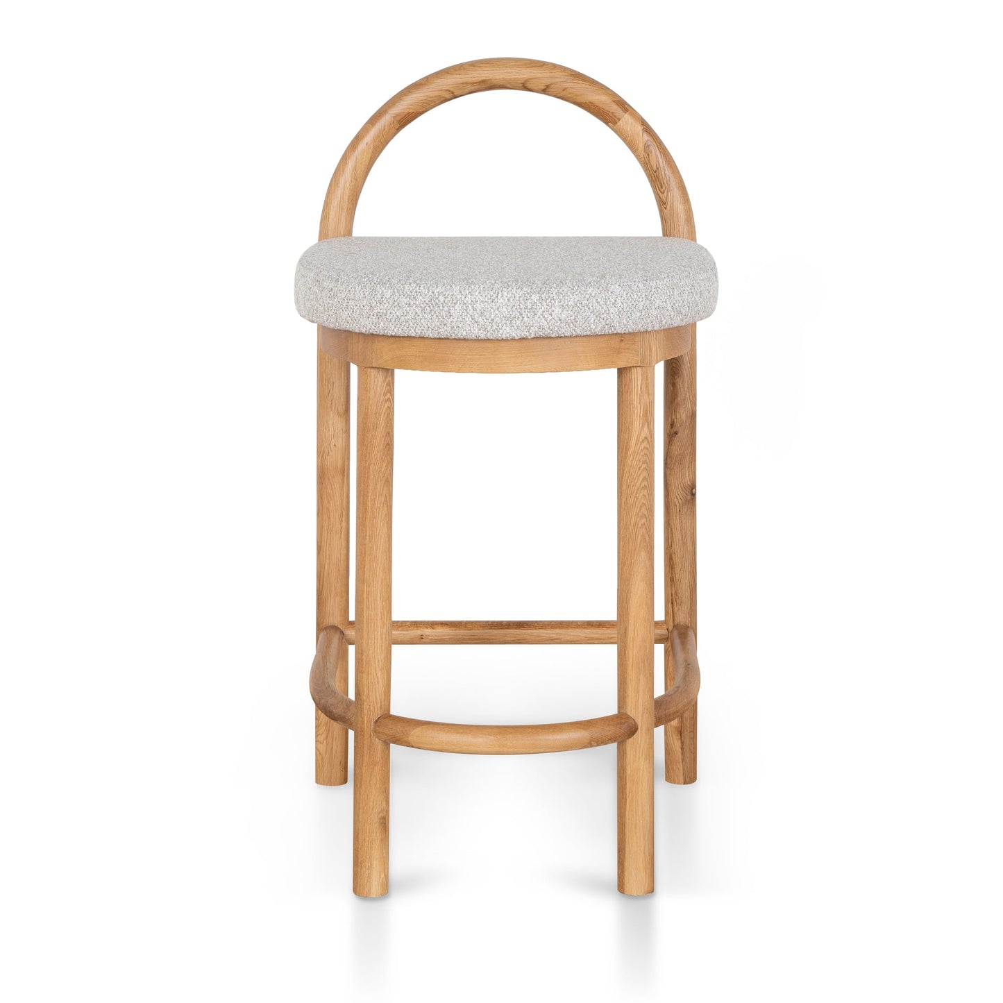 Adir 66cm Natural Bar Stool - Clay Grey
