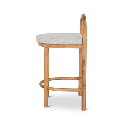 Adir 66cm Natural Bar Stool - Clay Grey