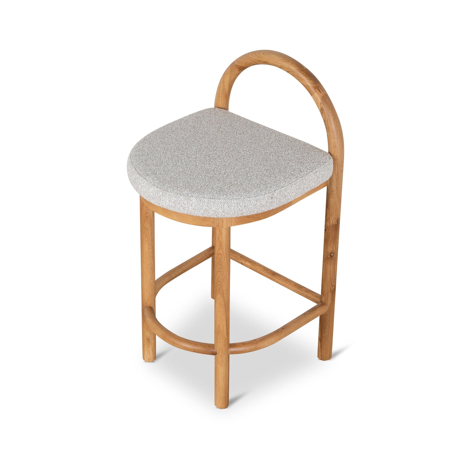 Adir 66cm Natural Bar Stool - Clay Grey