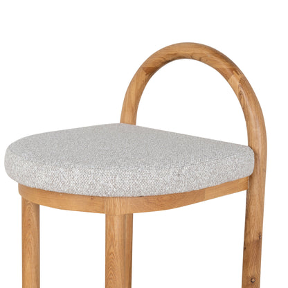 Adir 66cm Natural Bar Stool - Clay Grey