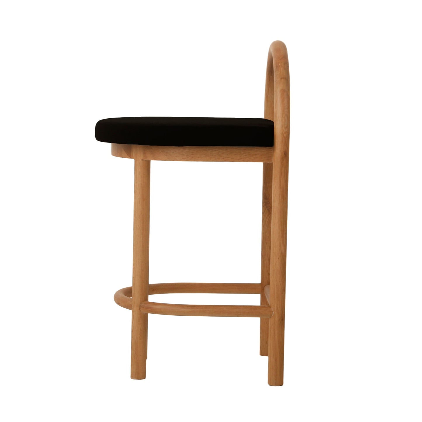 Adir 66cm Natural Bar Stool - Black Seat