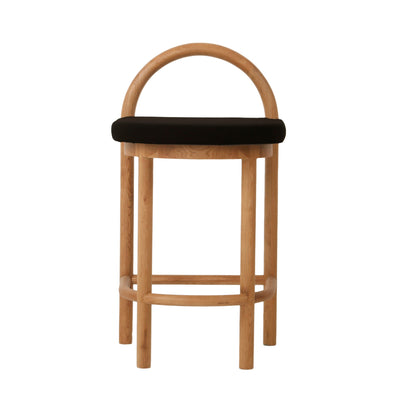 Adir 66cm Natural Bar Stool - Black Seat