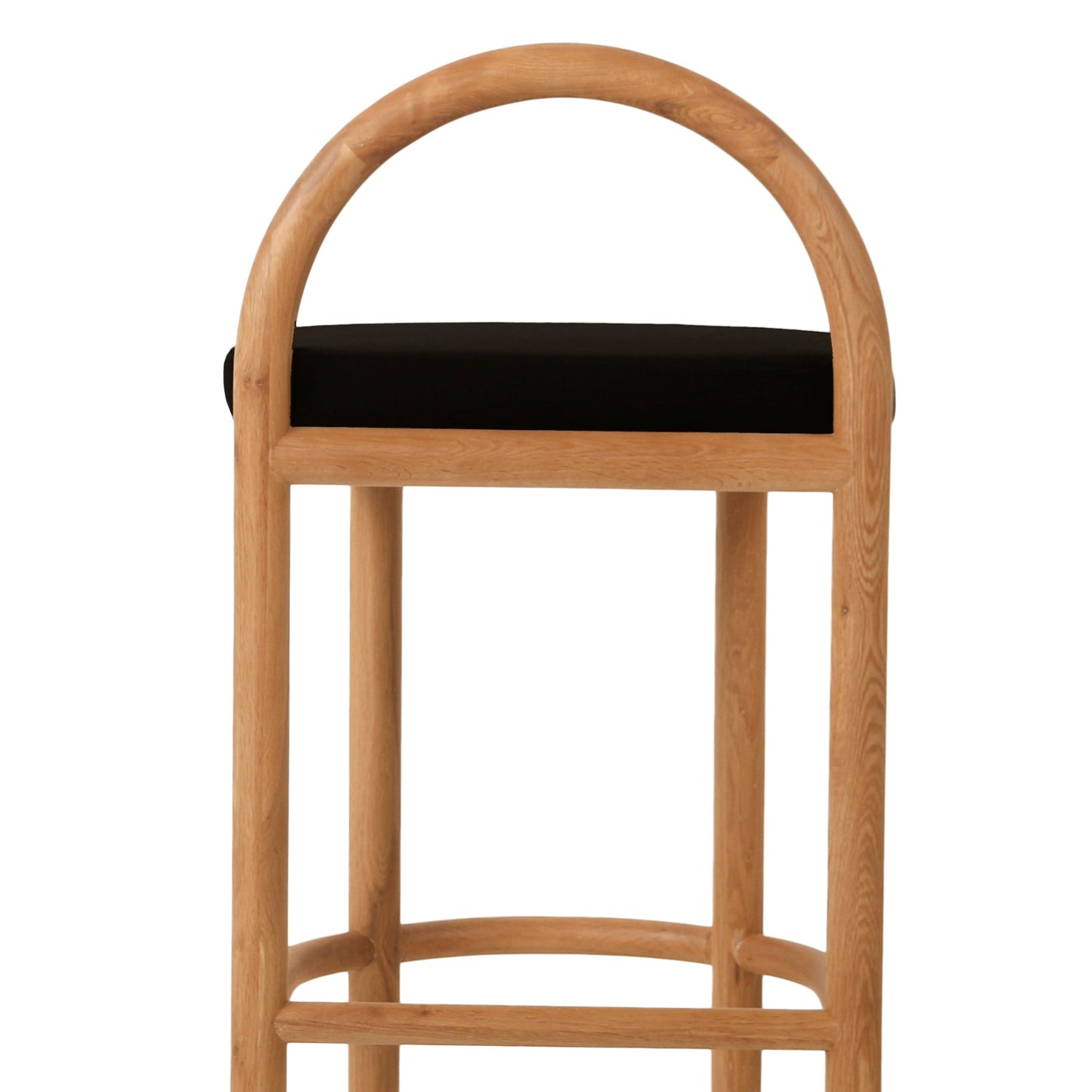 Adir 66cm Natural Bar Stool - Black Seat