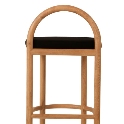 Adir 66cm Natural Bar Stool - Black Seat
