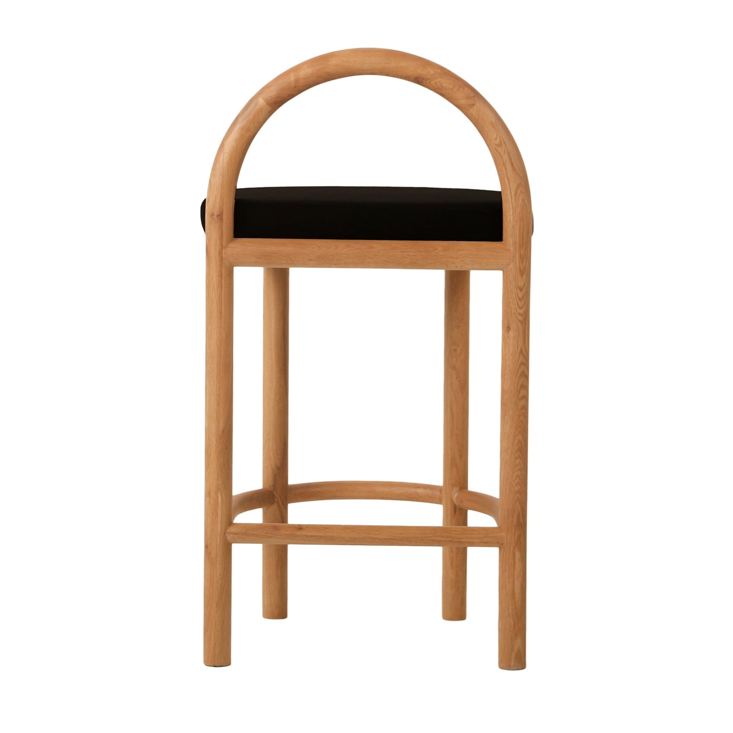 Adir 66cm Natural Bar Stool - Black Seat
