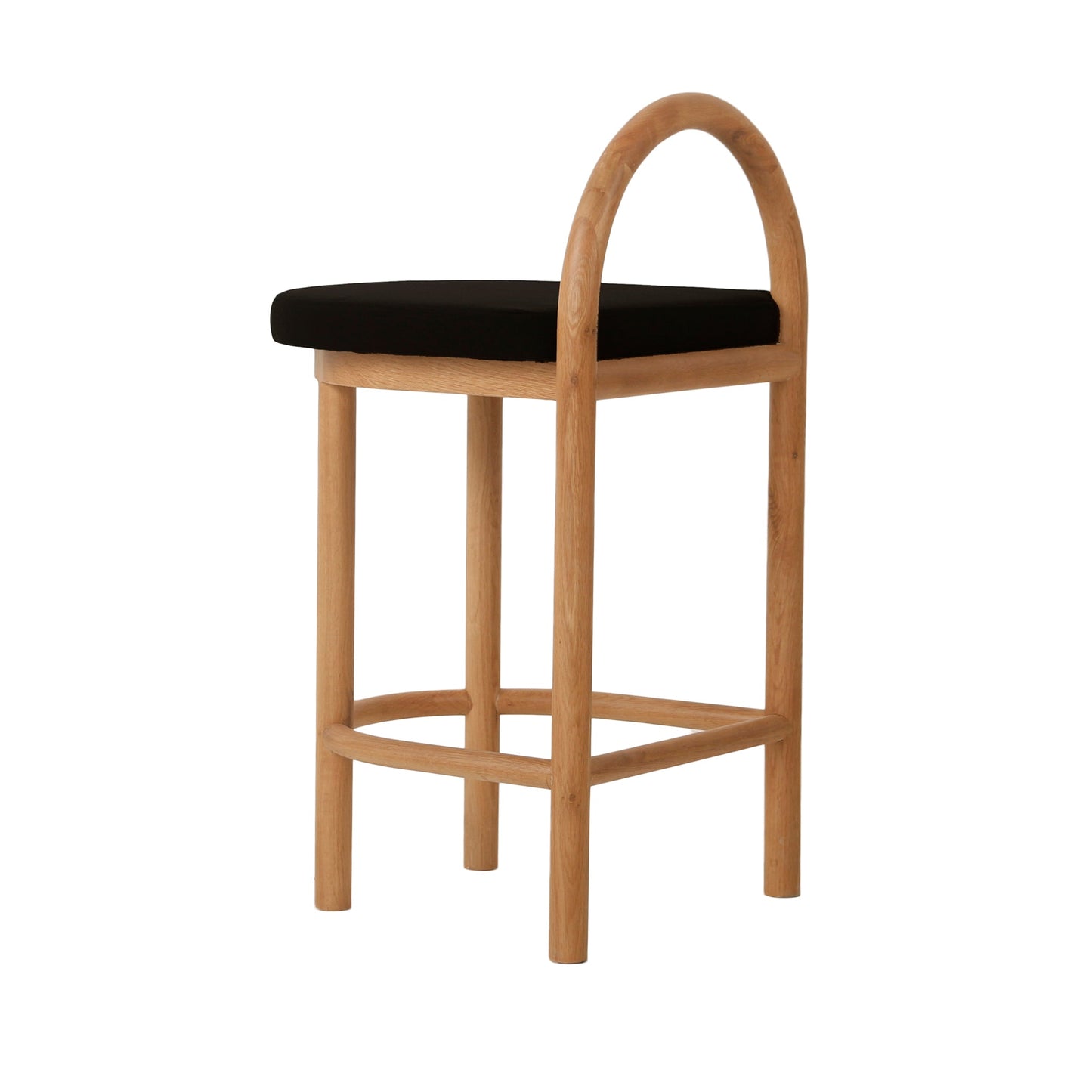 Adir 66cm Natural Bar Stool - Black Seat