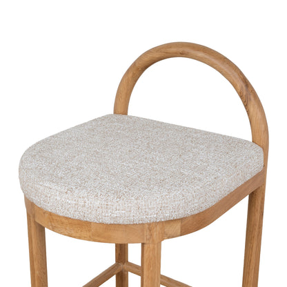 Adir 66cm Natural Bar Stool - Pale Beige