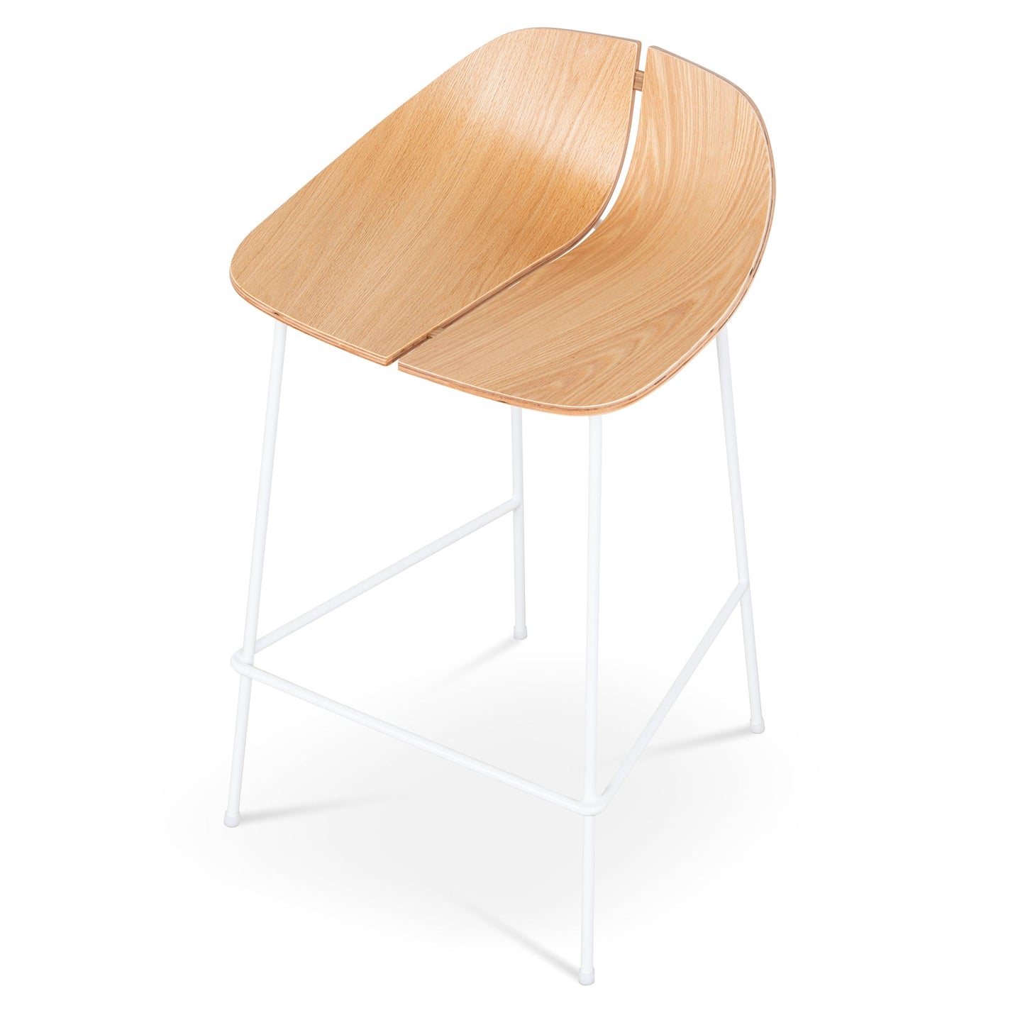 Breeze 65cm Matte White Bar Stool - Natural