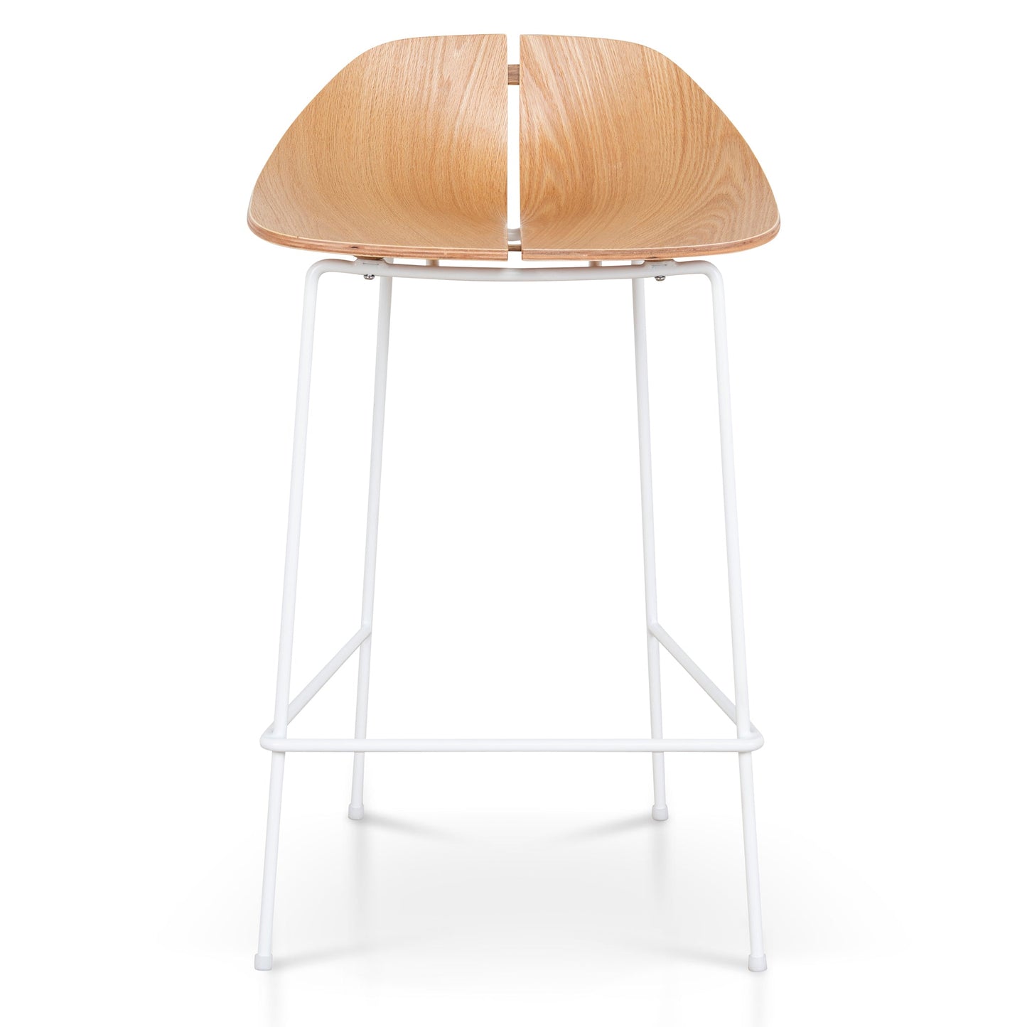 Breeze 65cm Matte White Bar Stool - Natural