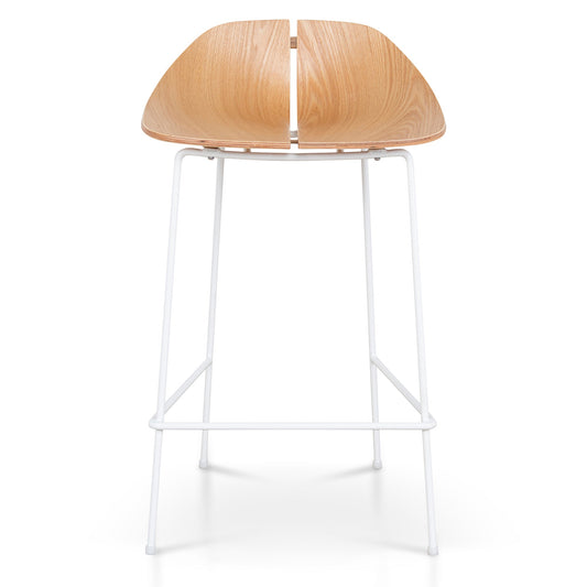 Breeze 65cm Matte White Bar Stool - Natural