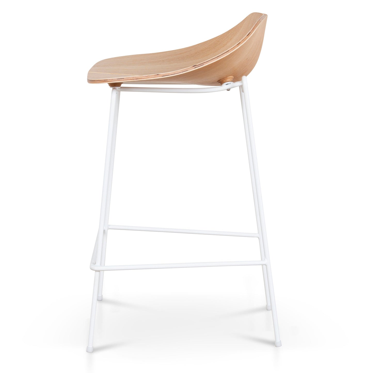 Breeze 65cm Matte White Bar Stool - Natural