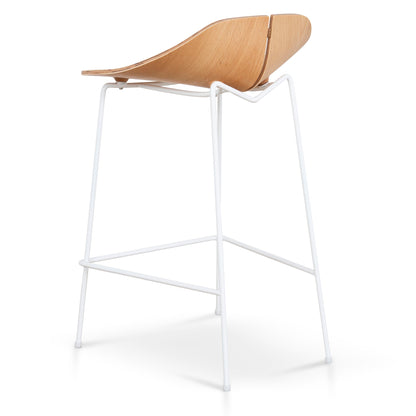 Breeze 65cm Matte White Bar Stool - Natural