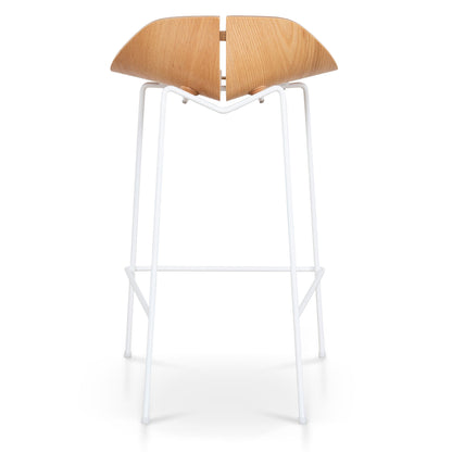Breeze 65cm Matte White Bar Stool - Natural