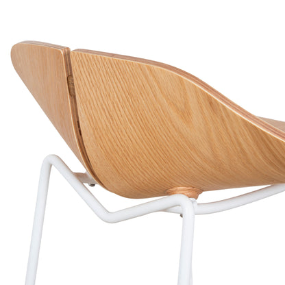 Breeze 65cm Matte White Bar Stool - Natural