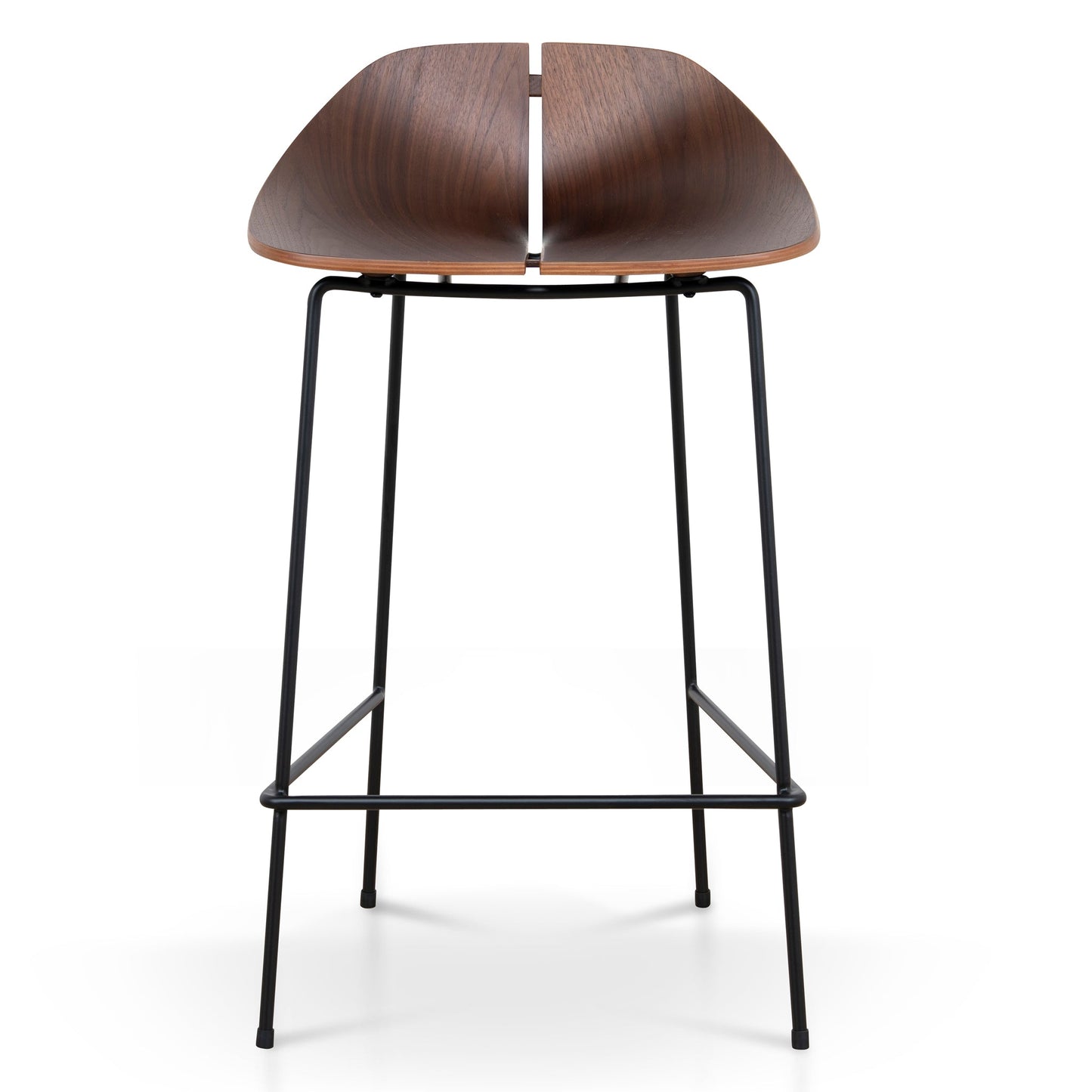Breeze 65cm Matte Black Bar Stool - Walnut