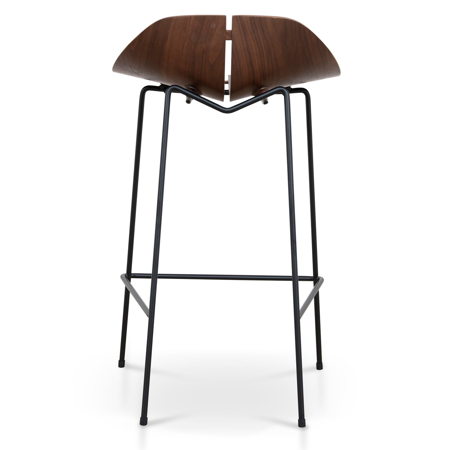 Breeze 65cm Matte Black Bar Stool - Walnut