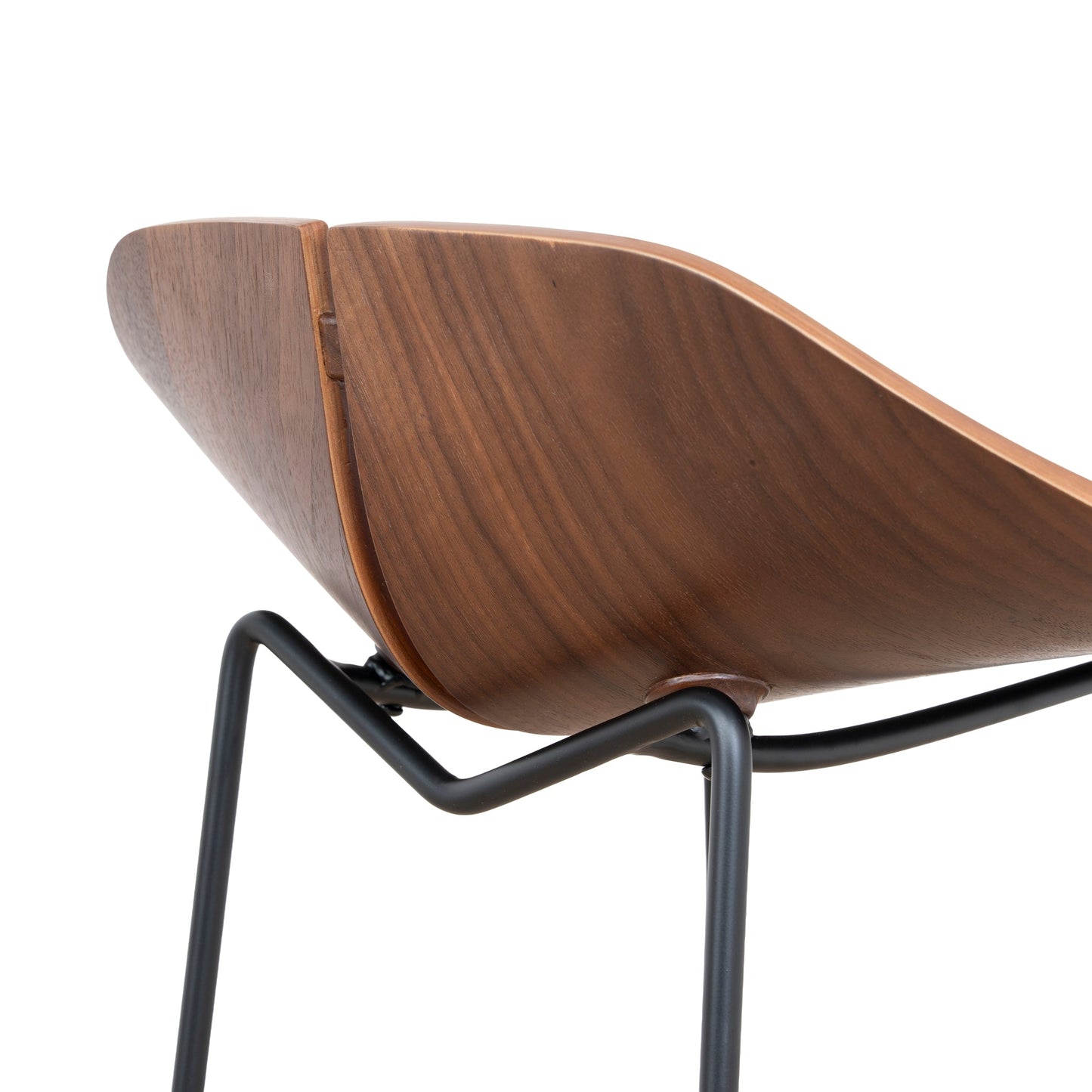 Breeze 65cm Matte Black Bar Stool - Walnut