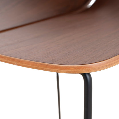 Breeze 65cm Matte Black Bar Stool - Walnut