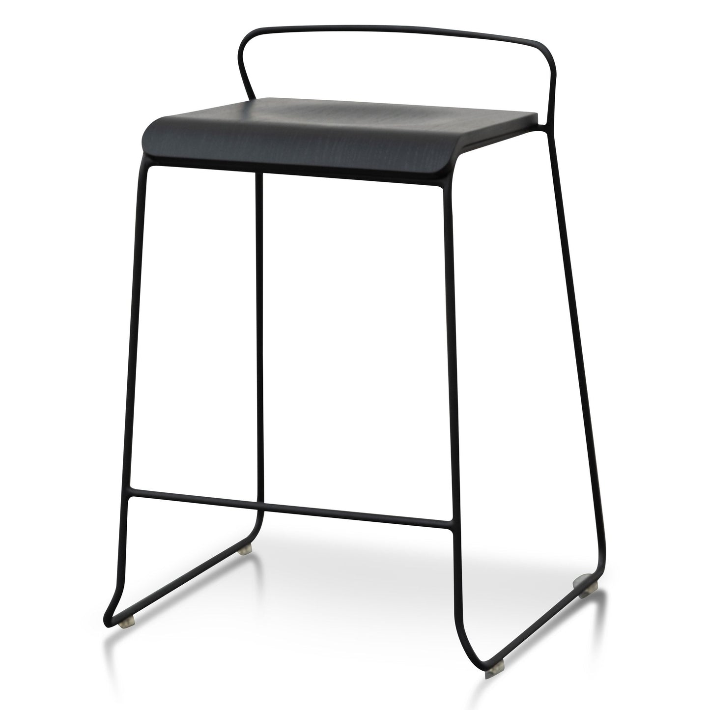 Arturo 65cm Wooden Seat Bar Stool - Black