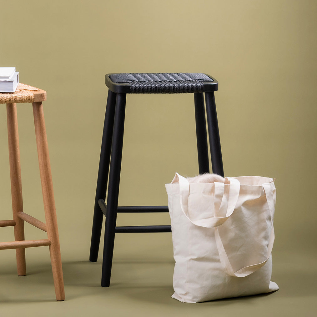 Crawford 65cm Bar Stool - Full Black